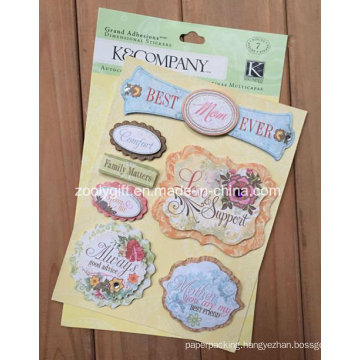 Adhesive 3D Scrapbooking Handmade Paper Die-Cut Craft Glitter Dimensional Stickers